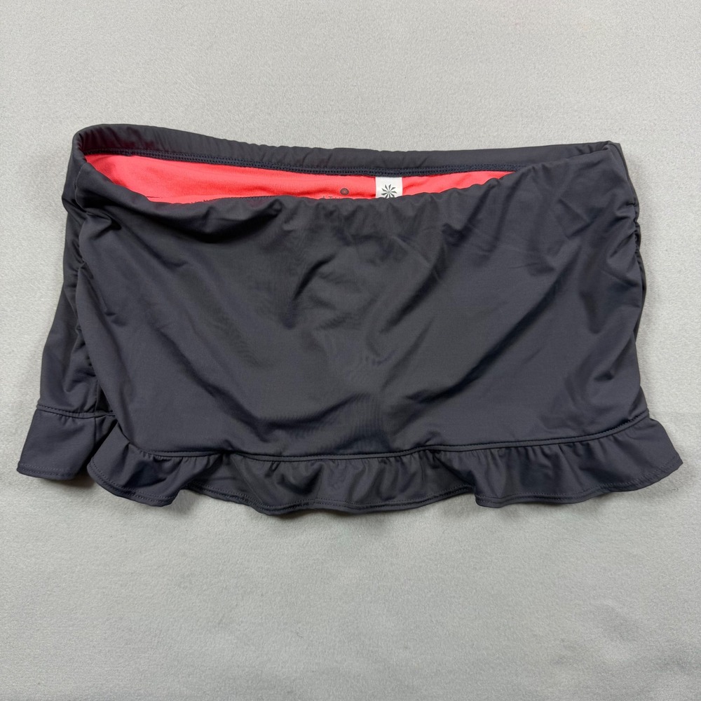 Athleta Black Ruffle Swim Skirt with Built-in Brief Medium 964893